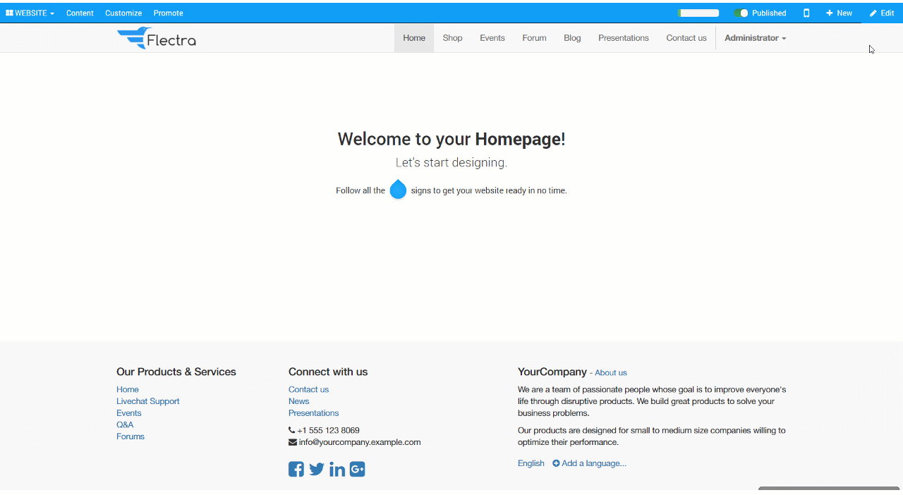 Flectra CMS - a big picture