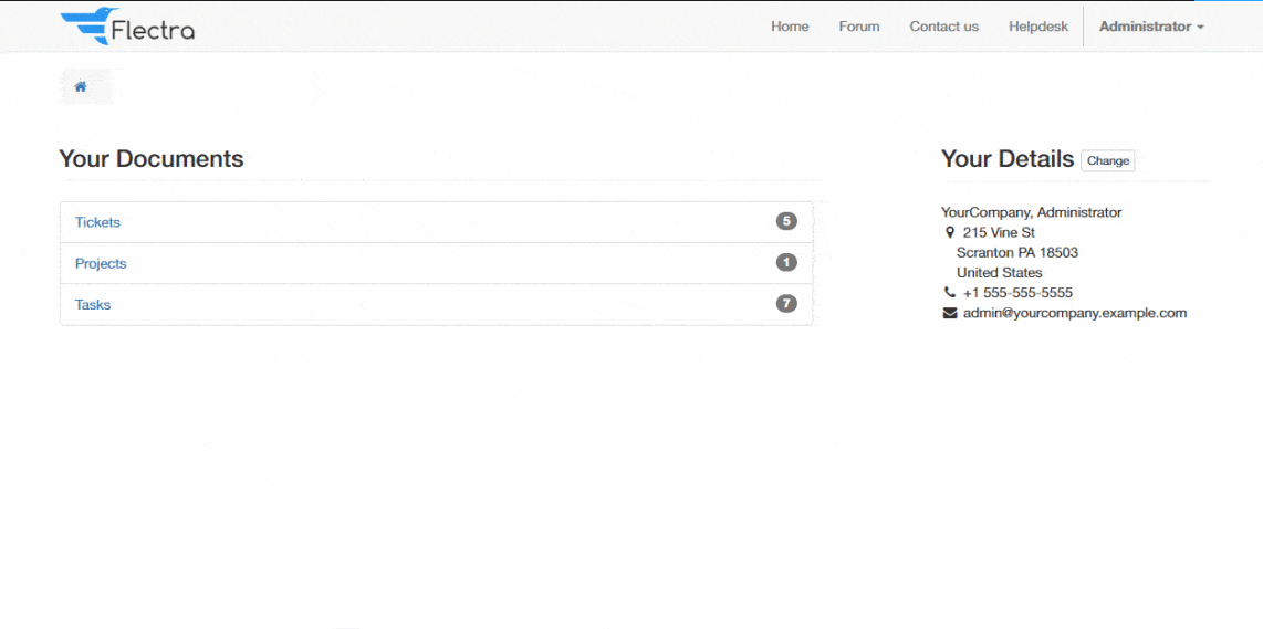 Flectra image and text block